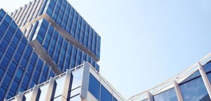 A building and the sky.